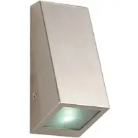 ETC Edelstahl Wand Leuchte Down Strahler Außen Beleuchtung Garten Lampe silber im Set inkl. LED Leuchtmittel