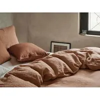 Yumeko Kissenbezug Gewaschenes Leinen 80x80 Orange - Eco, Bio & Fairtrade
