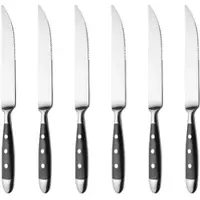 Gräwe Steakmesser 6 Stück, geschmiedet, schwarz, Serie Nürnberg