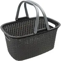 HRB Einkaufskorb 37105, Rattan-Optik, anthrazit, aus Polypropylen, bis 11 kg, 18 Liter