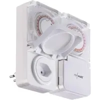 Revolt CH: 2er-Set 24-Std.-Timer für Steckdose Typ J, bis 2.300 Watt, IP44