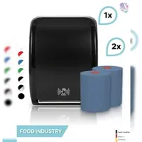Blanc HYGIENIC SET: Handtuchrollenspender SENSOR, berührungslos, Blanc Cosmos + 2 Handtuchrollen Classico BLAU - PRODUKTSET