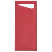 Prime Guest Bestecktasche Prime Fit in Rot 85 x 190 mm, mit 2-lagiger Tissue-Serviette in Weiß - 500 Stück