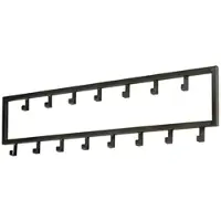 TOJ Living Wandgarderobe – 15 Haken – 80 cm – Edelstahl – matt schwarz – Hakenleiste