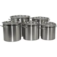 GVK Kochtopf aus Edelstahl mit Randverstärkung und Deckel Ø25cm H25cm 12 Liter