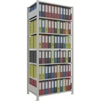 Schulte Lagertechnik Büroregal Stecksystem MultiPlus150, Grundregal, 7 Fachböden, mit Mittelanschlag, B 1000 x T 600 x H 2300 mm, RAL 7035 Lichtgrau