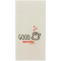 Pro DP 2000 Tissue Servietten Motivservietten Frühstücks Servietten weiß "Good Morning" 33x33cm 2-lagig 1/8 Falz