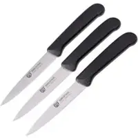 Gräwe Gemüsemesser 906G.03.C1, Set, 10 cm Edelstahlklinge, Kunststoffgriff, 3 Stück