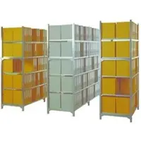 Manuflex Aktenregal Registra Budget, RA 2571, aus Metall, 5 Ordnerhöhen, 96 x 190 x 60 cm (B/H/T), silber