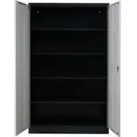 G-Office Aktenschrank FLC.192/N, aus Metall, abschließbar, 120 x 195 x 42 cm (B/H/T), lichtgrau / anthrazit