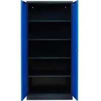 G-Office Aktenschrank FLC.19/N, aus Metall, abschließbar, 92 x 195 x 42 cm (B/H/T), blau / anthrazit