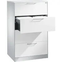 C+P CP-Möbel Hängeregisterschrank Asisto C3000, Holz, 2-bahnig, 4 Schübe, lichtgrau / weiß
