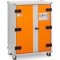 Cemo Akku-Lagerschrank Basic 8/10, 12106, mit 3 Fachböden, VDMA zertifiziert, Stapelfüße, (B/H/T) 80 x 111 x 66cm