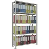 Schulte Aktenregal MULTIplus85, 36001, aus Metall, 4 Ordnerhöhen, 100 x 180 x 30 cm (B/H/T), lichtgrau