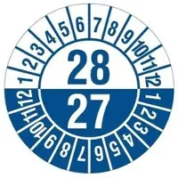 Böttcher-AG Prüfplaketten 2027/2028, 2027 - 2028, blau, Ø 30 mm, 1.000 Stück