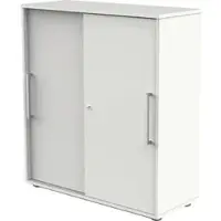 Kerkmann Schiebetürenschrank start up, abschließbar, aus Holz mit 2 Fachböden, 100 x 111 x 40 cm (B/H/T), weiß