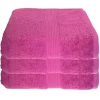 Julie Julsen Handtuch pink, 70 x 140 cm, Duschtuch mit Bordüre, aus 100% Baumwolle, 500 g/m2, 3 Stück