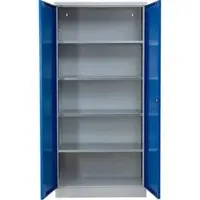 G-Office Werkzeugschrank FLC.196/NV, aus Metall, grau / blau, mit 4 Fachböden, abschließbar, 92 x 195 x 60 cm