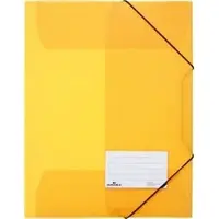 Durable Eckspanner 999109647, A4, Kunststoff, gelb, 3 Einschlagklappen, 5 Stück