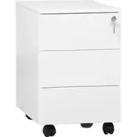 G-Office Rollcontainer MPS/PM.3, aus Metall, weiß, mit 3 Schubladen, abschließbar
