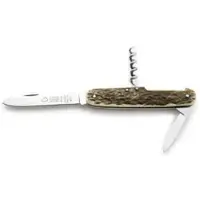 Puma-Knives Taschenmesser 421, 210421, braun, 3 Funktionen, mit Hirschhorngriff & Edelstahl-Zweihandmesser