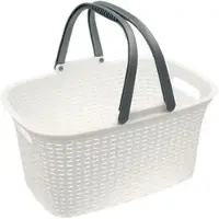 HRB Einkaufskorb 37105999, Rattan-Optik, weiß, aus Polypropylen, bis 11 kg, 18 Liter
