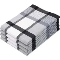 Zöllner Geschirrtuch Karoline 50 x 70 cm, 100% Baumwolle, schwarz-weiß, kariert, 4 Stück