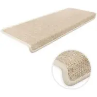 Böttcher-AG Stufenmatte Monza, beige, selbstklebend, Teppich, 65 x 24 x 4 cm, mit Kunststoffwinkel, rechteckig