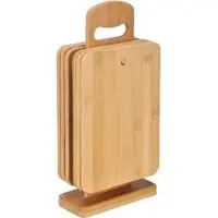 Böttcher-AG Schneidebrett aus Bambus, 22 x 15 x 0,8cm, mit Ständer, braun, Set, 6 Stück