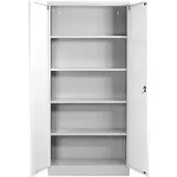 G-Office Aktenschrank FLC.196/N, aus Metall, abschließbar, 92 x 195 x 60 cm (B/H/T), weiß / lichtgrau