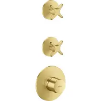 Axor One Thermostatmodul Unterputzmodell für 2 Verbraucher, mit Kreuzgriff, 48712950, Farbe: Brushed Brass