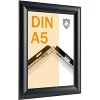 Sprintis Klapprahmen Brandschutz B1, 25 mm Profil, DIN A5, schwarz, Aluminium, Brandschutzklasse B1