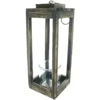 Frank Flechtwaren Laterne Shabby-Chic, braun, indoor, aus Holz, 43cm