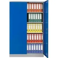 G-Office Aktenschrank FLC/N.192x50, aus Metall, abschließbar, 120 x 195 x 50 cm (B/H/T), blau / lichtgrau