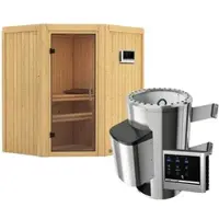 Karibu Sauna »Tuckum«, inkl. 3.6 kW Saunaofen mit externer Steuerung, für 3 Personen - beige
