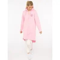 Zwillingsherz Jerseymantel "Meer", Damen, Gr. S/M, pink, angeraute Sweatware, Obermaterial: 50% Baumwolle, 50% Polyester, Mäntel Jerseymantel, mit großer Stickerei am Rücken und Anker