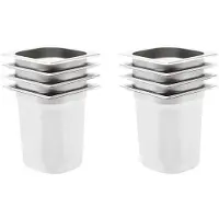 vidaXL Gastronormbehälter 8 Stk. GN 1/6 200 mm Edelstahl