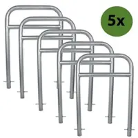 Baumarktplus 5 x Fahrradanlehnbügel 78 x 115 cm Stahl feuerverzinkt Ø 60 mm grau Einbetonieren Fahrradständer Parker Typ H