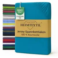 EXKLUSIV HEIMTEXTIL Jersey Spannbettlaken Premium 180 - 200 x 200 cm Türkis