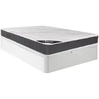 Vente-unique Set aus Bettgestell + Matratze - 160 x 200 cm - Hybridmatratze - Taschenfederkern - Auflage Memory Schaum - Stärke 27 cm - Weiß - ATLANTIDE von YSMÉE