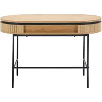 Vente-unique Schreibtisch mit 1 Schublade - Eichenfurnier - Natur und schwarz - CARDIONA