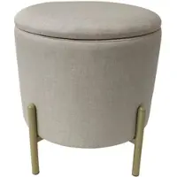 Echtwerk Hocker Logan Creme mit Stauraum