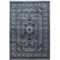 Carpetsale24 Orient Teppich 80x150 cm Grau, Kurzflor & Pflegeleicht, Klassisches Muster, Flurteppich Vintage Stil für Schlafzimmer oder Gästezimmer