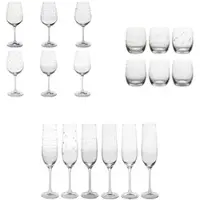 TABLE PASSION Gläserset 18-teilig Graphik - Transparent Rund Cristallin