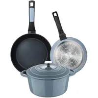 San Ignacio Noia – Set: Bratpfannen Ø20/26 cm aus gepresstem Aluminium, Kasserollen Ø25,5×12 cm (5 L) aus Gusseisen