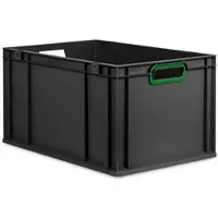 Proregal Eurobox Nextgen Color HxBxT 32x40x60cm 65 Liter Griffe Grün Offen Schwarz Eurobehälter Transportbox Transportbehälter