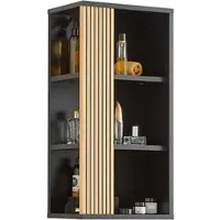 Momax Oberschrank Venezia in Schwarz/Eichefarben