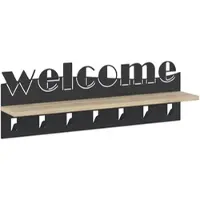 Livetastic Wandgarderobe Welcome ca. 86x27x15 cm Anthr./Eiche
