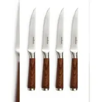 Excelsa Set mit 4 Steakmessern Wood Stahl 23x2,2x2 cm Braun