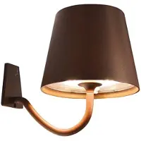 Zafferano Poldina Corten LED-Wandleuchte, wiederaufladbar und dimmbar